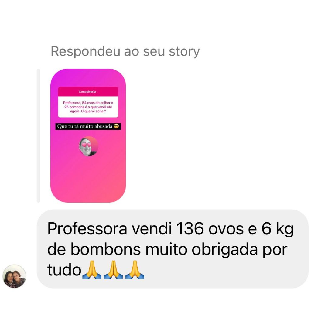 Depoimento 2 — aluna que vendeu 136 ovos